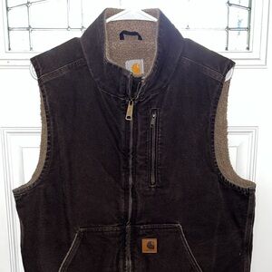 Carhartt Dark Brown Zip-Up Vest